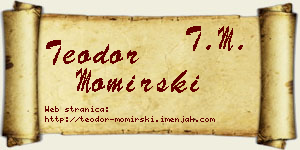 Teodor Momirski vizit kartica